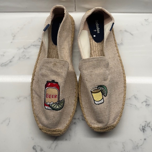 Soludos Mens Beer Shot Smoking Slippers Shoes Men 11.5 Espadrille Loafer Slip On - Picture 1 of 9